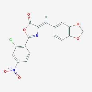 molecular formula C17H9ClN2O6 B416110 4-Benzo[1,3]dioxol-5-ylmethylene-2-(2-chloro-4-nitro-phenyl)-4H-oxazol-5-one 