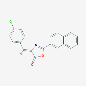 molecular formula C20H12ClNO2 B416111 4-(4-chlorobenzylidene)-2-(2-naphthyl)-1,3-oxazol-5(4H)-one 
