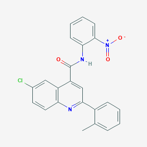 molecular formula C23H16ClN3O3 B4161112 6-chloro-2-(2-methylphenyl)-N-(2-nitrophenyl)quinoline-4-carboxamide 