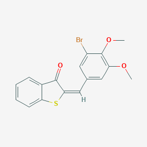 molecular formula C17H13BrO3S B416112 2-(3-bromo-4,5-dimethoxybenzylidene)-1-benzothiophen-3(2H)-one 