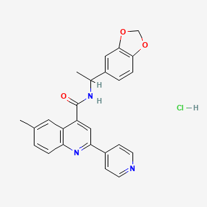 N-[1-(1,3-benzodioxol-5-yl)ethyl]-6-methyl-2-(4-pyridinyl)-4-quinolinecarboxamide hydrochloride