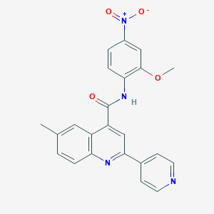 molecular formula C23H18N4O4 B4161137 N-(2-methoxy-4-nitrophenyl)-6-methyl-2-(pyridin-4-yl)quinoline-4-carboxamide 