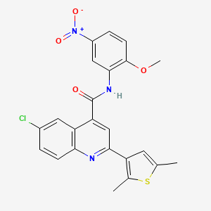 molecular formula C23H18ClN3O4S B4161143 6-chloro-2-(2,5-dimethyl-3-thienyl)-N-(2-methoxy-5-nitrophenyl)-4-quinolinecarboxamide 