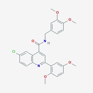 6-chloro-N-(3,4-dimethoxybenzyl)-2-(2,5-dimethoxyphenyl)-4-quinolinecarboxamide