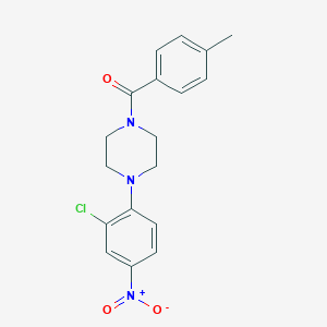 molecular formula C18H18ClN3O3 B416115 [4-(2-Chloro-4-nitro-phenyl)-piperazin-1-yl]-p-tolyl-methanone 