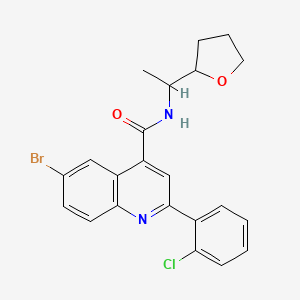 6-bromo-2-(2-chlorophenyl)-N-[1-(tetrahydrofuran-2-yl)ethyl]quinoline-4-carboxamide