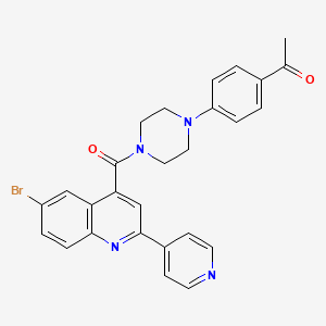 1-[4-(4-{[6-bromo-2-(4-pyridinyl)-4-quinolinyl]carbonyl}-1-piperazinyl)phenyl]ethanone