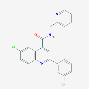 2-(3-bromophenyl)-6-chloro-N-(2-pyridinylmethyl)-4-quinolinecarboxamide