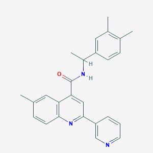 N-[1-(3,4-dimethylphenyl)ethyl]-6-methyl-2-(3-pyridinyl)-4-quinolinecarboxamide