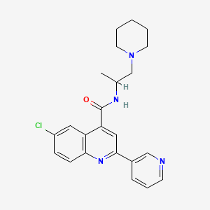 6-chloro-N-[1-methyl-2-(1-piperidinyl)ethyl]-2-(3-pyridinyl)-4-quinolinecarboxamide