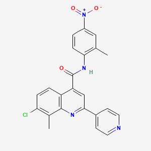 molecular formula C23H17ClN4O3 B4161192 7-chloro-8-methyl-N-(2-methyl-4-nitrophenyl)-2-(4-pyridinyl)-4-quinolinecarboxamide 