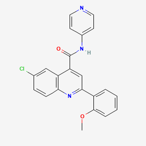 molecular formula C22H16ClN3O2 B4161199 6-chloro-2-(2-methoxyphenyl)-N-4-pyridinyl-4-quinolinecarboxamide 