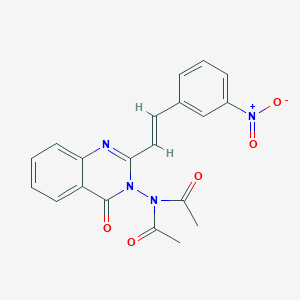 molecular formula C20H16N4O5 B416120 N-acetyl-N-(2-(2-{3-nitrophenyl}vinyl)-4-oxo-3(4H)-quinazolinyl)acetamide CAS No. 303132-95-8