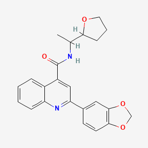 molecular formula C23H22N2O4 B4161207 2-(1,3-benzodioxol-5-yl)-N-[1-(tetrahydro-2-furanyl)ethyl]-4-quinolinecarboxamide 