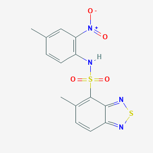 molecular formula C14H12N4O4S2 B416121 N-{2-nitro-4-methylphenyl}-5-methyl-2,1,3-benzothiadiazole-4-sulfonamide 