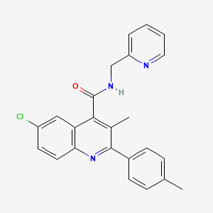 6-chloro-3-methyl-2-(4-methylphenyl)-N-(2-pyridinylmethyl)-4-quinolinecarboxamide