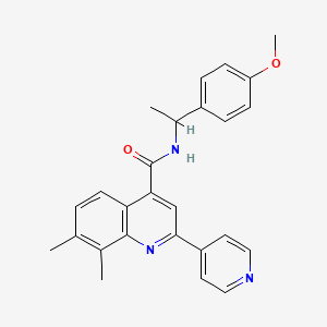 N-[1-(4-methoxyphenyl)ethyl]-7,8-dimethyl-2-(4-pyridinyl)-4-quinolinecarboxamide