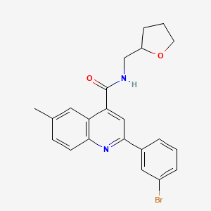 2-(3-bromophenyl)-6-methyl-N-(tetrahydro-2-furanylmethyl)-4-quinolinecarboxamide