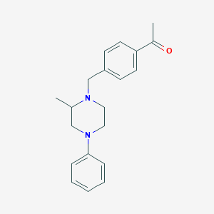 molecular formula C20H24N2O B4161253 1-{4-[(2-methyl-4-phenylpiperazin-1-yl)methyl]phenyl}ethanone 