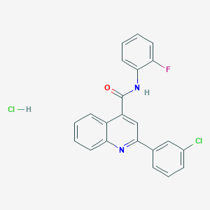 molecular formula C22H15Cl2FN2O B4161254 2-(3-chlorophenyl)-N-(2-fluorophenyl)-4-quinolinecarboxamide hydrochloride 