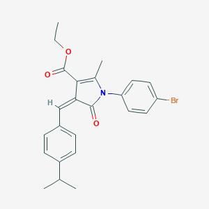 molecular formula C24H24BrNO3 B416126 ethyl 1-(4-bromophenyl)-4-(4-isopropylbenzylidene)-2-methyl-5-oxo-4,5-dihydro-1H-pyrrole-3-carboxylate 
