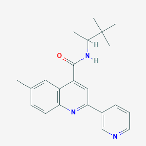 6-methyl-2-(3-pyridinyl)-N-(1,2,2-trimethylpropyl)-4-quinolinecarboxamide