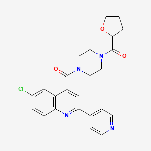 6-chloro-2-(4-pyridinyl)-4-{[4-(tetrahydro-2-furanylcarbonyl)-1-piperazinyl]carbonyl}quinoline