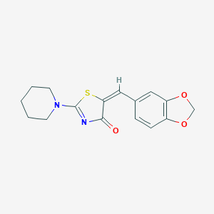 2-Piperidino-5-(1,3-benzodioxole-5-ylmethylene)-2-thiazoline-4-one