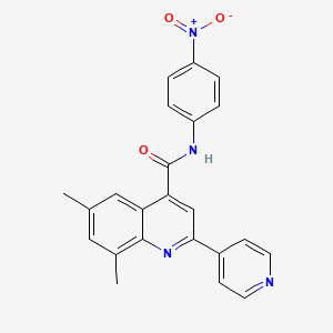 molecular formula C23H18N4O3 B4161295 6,8-dimethyl-N-(4-nitrophenyl)-2-(4-pyridinyl)-4-quinolinecarboxamide 