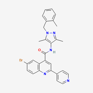 6-bromo-N-[3,5-dimethyl-1-(2-methylbenzyl)-1H-pyrazol-4-yl]-2-(4-pyridinyl)-4-quinolinecarboxamide