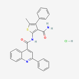 N-[3-(aminocarbonyl)-5-methyl-4-phenyl-2-thienyl]-2-phenyl-4-quinolinecarboxamide hydrochloride