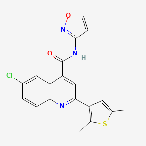 molecular formula C19H14ClN3O2S B4161313 6-chloro-2-(2,5-dimethyl-3-thienyl)-N-3-isoxazolyl-4-quinolinecarboxamide 