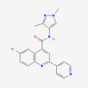 6-bromo-N-(1,3-dimethyl-1H-pyrazol-4-yl)-2-(4-pyridinyl)-4-quinolinecarboxamide