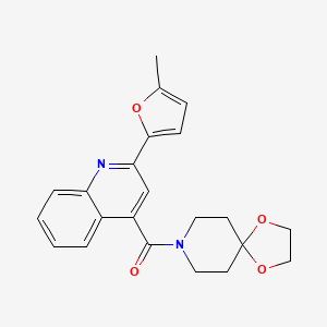 molecular formula C22H22N2O4 B4161324 4-(1,4-dioxa-8-azaspiro[4.5]dec-8-ylcarbonyl)-2-(5-methyl-2-furyl)quinoline 