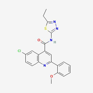 6-chloro-N-(5-ethyl-1,3,4-thiadiazol-2-yl)-2-(2-methoxyphenyl)quinoline-4-carboxamide