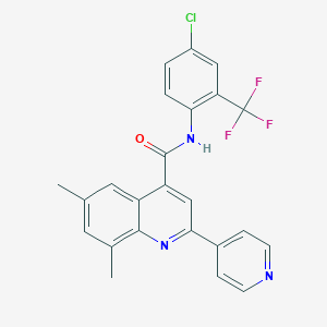 N-[4-chloro-2-(trifluoromethyl)phenyl]-6,8-dimethyl-2-(4-pyridinyl)-4-quinolinecarboxamide