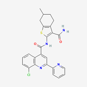 N-[3-(aminocarbonyl)-6-methyl-4,5,6,7-tetrahydro-1-benzothien-2-yl]-8-chloro-2-(2-pyridinyl)-4-quinolinecarboxamide