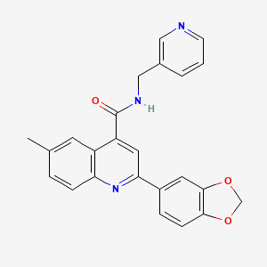 2-(1,3-benzodioxol-5-yl)-6-methyl-N-(3-pyridinylmethyl)-4-quinolinecarboxamide