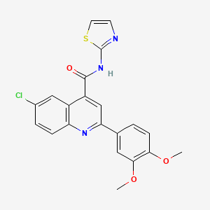 6-chloro-2-(3,4-dimethoxyphenyl)-N-1,3-thiazol-2-yl-4-quinolinecarboxamide