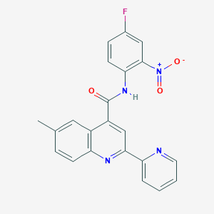 N-(4-fluoro-2-nitrophenyl)-6-methyl-2-(2-pyridinyl)-4-quinolinecarboxamide