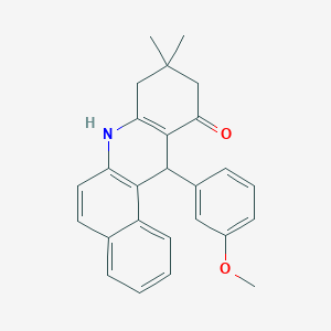 molecular formula C26H25NO2 B416136 12-(3-methoxyphenyl)-9,9-dimethyl-8,9,10,12-tetrahydrobenzo[a]acridin-11(7H)-one 