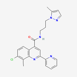 7-chloro-8-methyl-N-[3-(5-methyl-1H-pyrazol-1-yl)propyl]-2-(2-pyridinyl)-4-quinolinecarboxamide