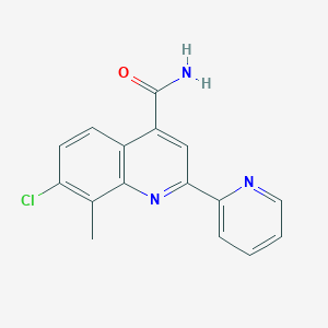 molecular formula C16H12ClN3O B4161367 7-chloro-8-methyl-2-(2-pyridinyl)-4-quinolinecarboxamide 