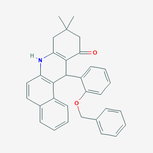 molecular formula C32H29NO2 B416137 12-[2-(benzyloxy)phenyl]-9,9-dimethyl-8,9,10,12-tetrahydrobenzo[a]acridin-11(7H)-one 
