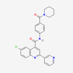 6-chloro-N-[4-(1-piperidinylcarbonyl)phenyl]-2-(3-pyridinyl)-4-quinolinecarboxamide