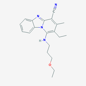 1-[(3-Ethoxypropyl)amino]-2-ethyl-3-methylpyrido[1,2-a]benzimidazole-4-carbonitrile