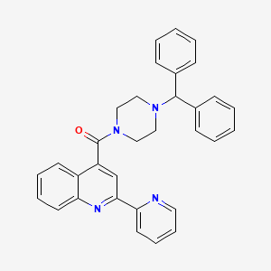 molecular formula C32H28N4O B4161383 4-{[4-(diphenylmethyl)-1-piperazinyl]carbonyl}-2-(2-pyridinyl)quinoline 