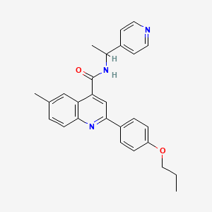 6-methyl-2-(4-propoxyphenyl)-N-[1-(pyridin-4-yl)ethyl]quinoline-4-carboxamide