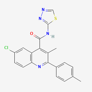 6-CHLORO-3-METHYL-2-(4-METHYLPHENYL)-N-(1,3,4-THIADIAZOL-2-YL)-4-QUINOLINECARBOXAMIDE