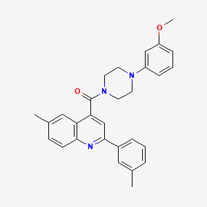 4-{[4-(3-methoxyphenyl)-1-piperazinyl]carbonyl}-6-methyl-2-(3-methylphenyl)quinoline